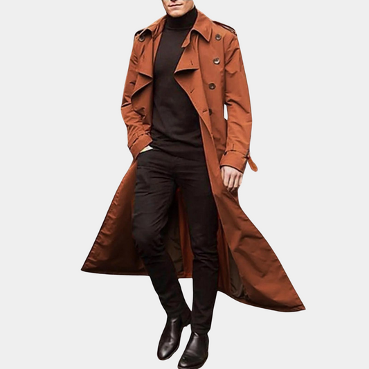 Dennis | Klassisk lång trenchcoat med bälte