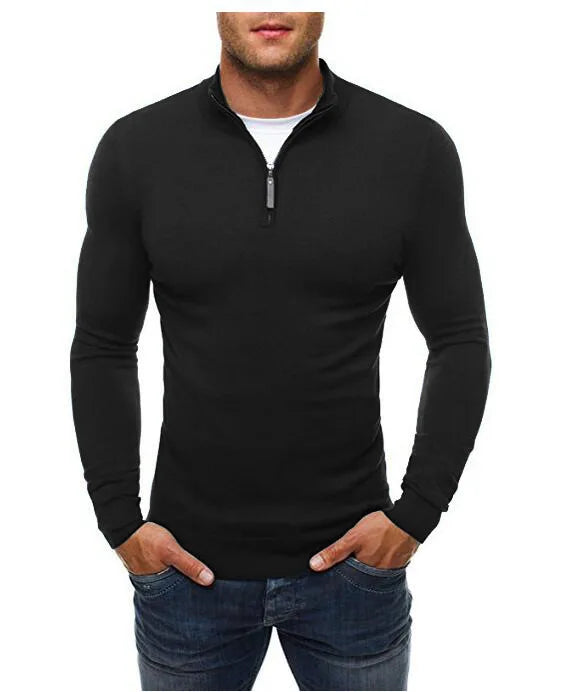 Casual Slim Fit Stretch Tröja för Herr | Perfekt för Höst/Vinter