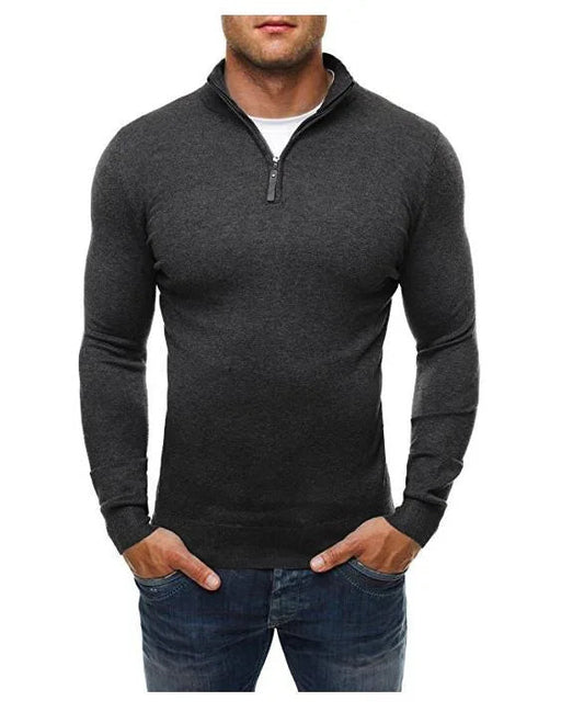 Casual Slim Fit Stretch Tröja för Herr | Perfekt för Höst/Vinter