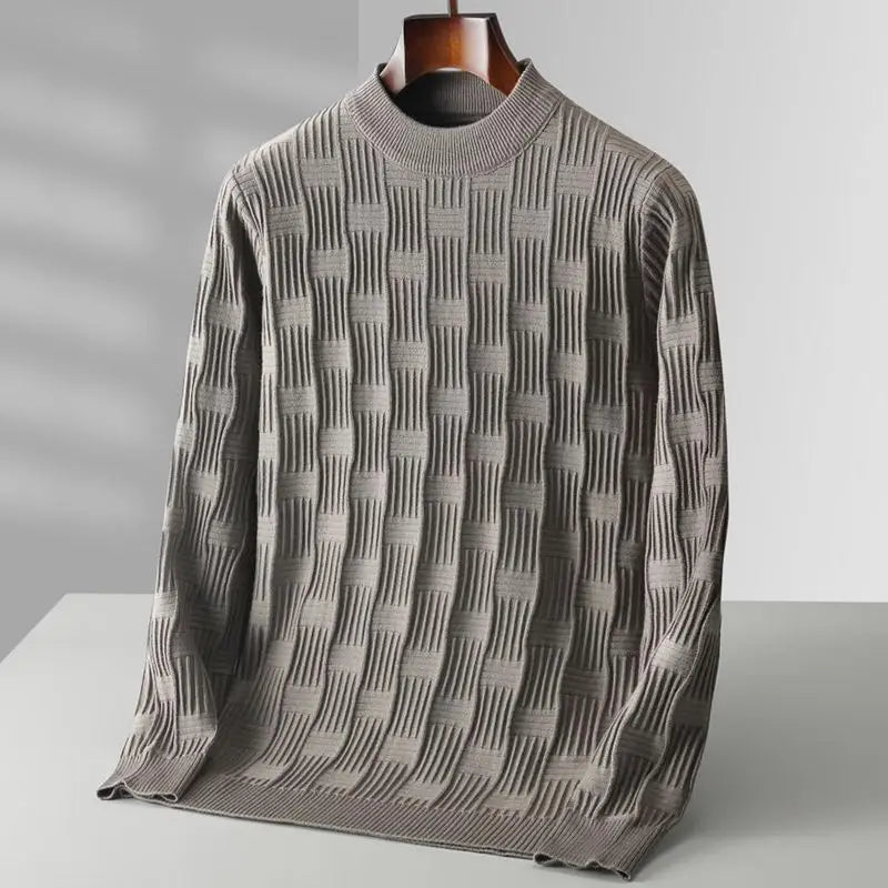 Elegant pullover dam med strukturerat mönster