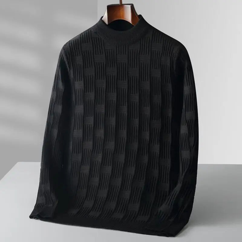 Elegant pullover dam med strukturerat mönster