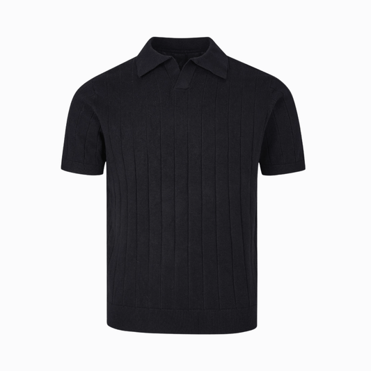 KNIT POLO - Svart