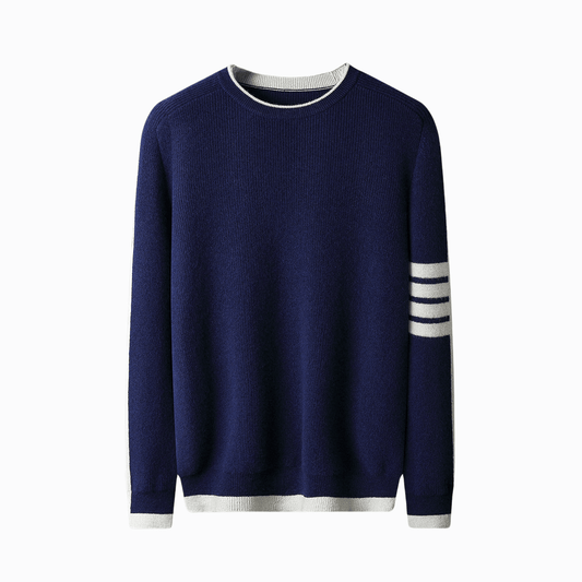 RIBBED-KNIT CREWNECK - Navy
