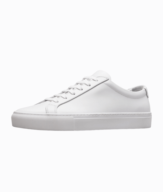 LÄDER SNEAKERS - Vit
