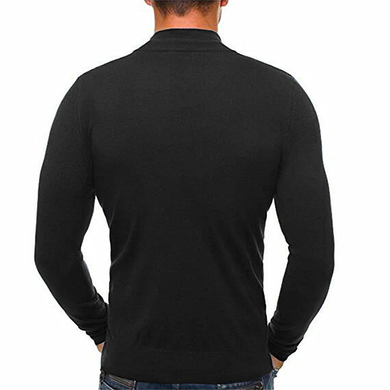 Casual Slim Fit Stretch Tröja för Herr | Perfekt för Höst/Vinter