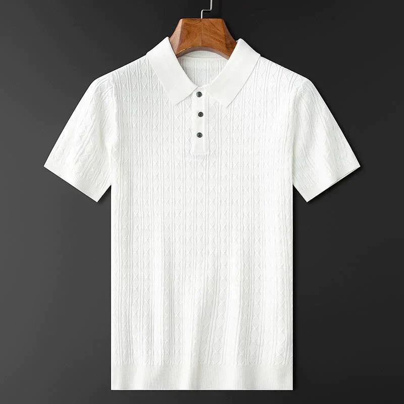Waffle Jacquard Stickad Skjorta - Max