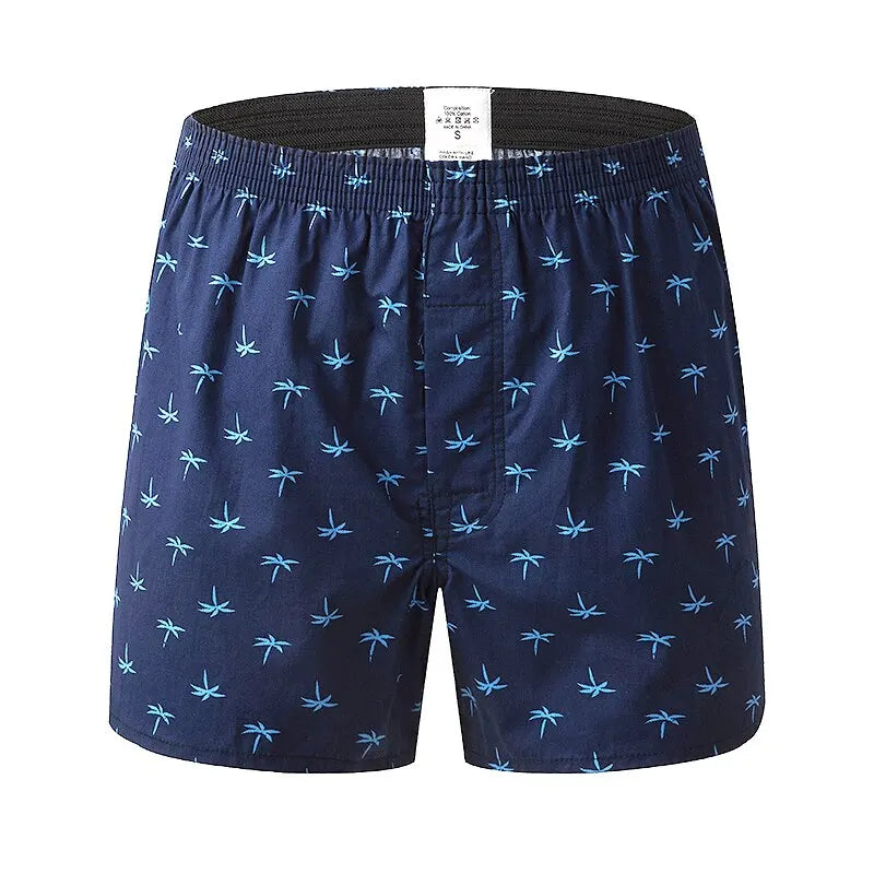 Blå boxershorts i bomull för män - Melker