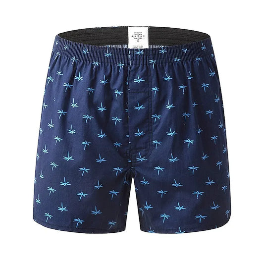 Blå boxershorts i bomull för män - Melker