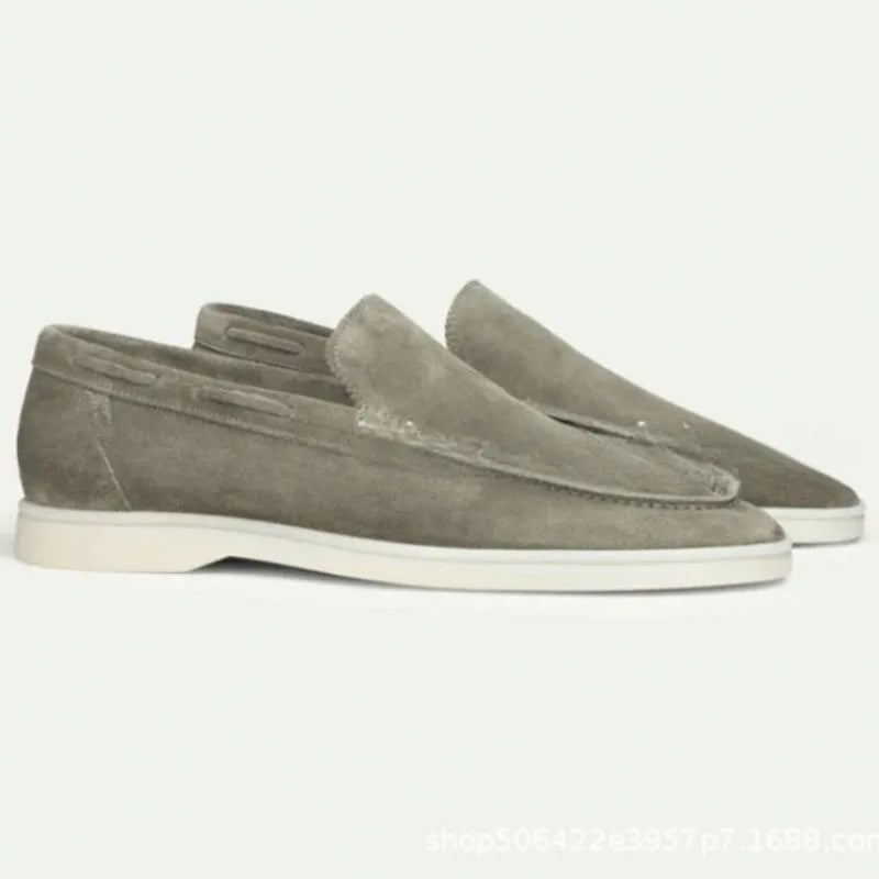 2025 Klassiska Mocka Läder Loafers Herr Casual Skor Lyxmärke Herr Andningsbara Slip Körskor Casual Dress Skor Mockasiner