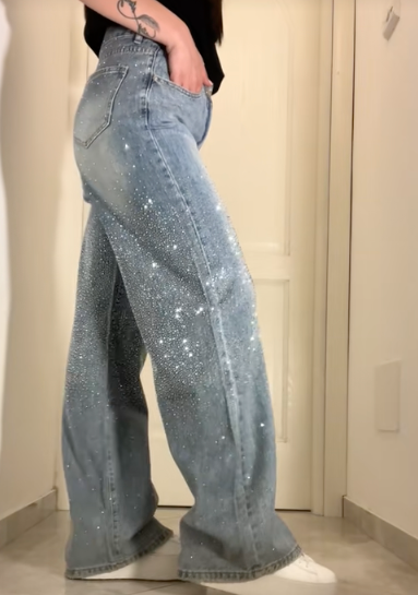 Sparkly Glitter Jeans women