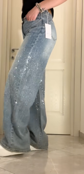 Sparkly Glitter Jeans women