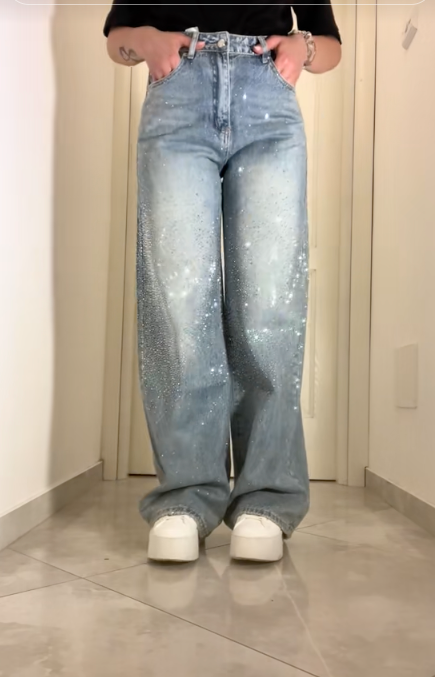 Sparkly Glitter Jeans women