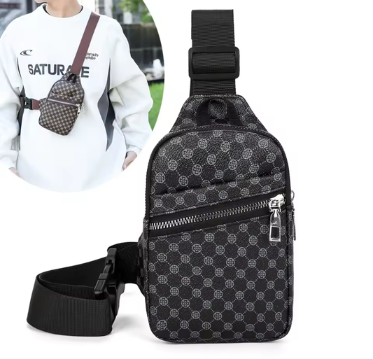 Trendig crossbody-väska med monogram – svart eller brun
