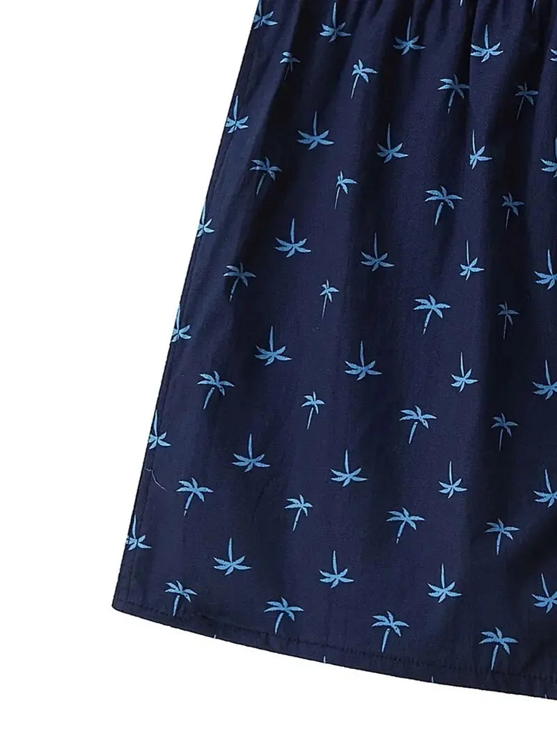 Blå boxershorts i bomull för män - Melker