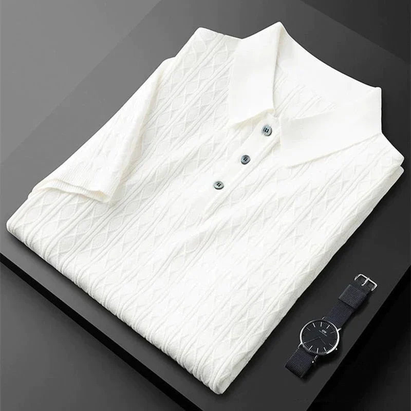 Waffle Jacquard Stickad Skjorta - Max