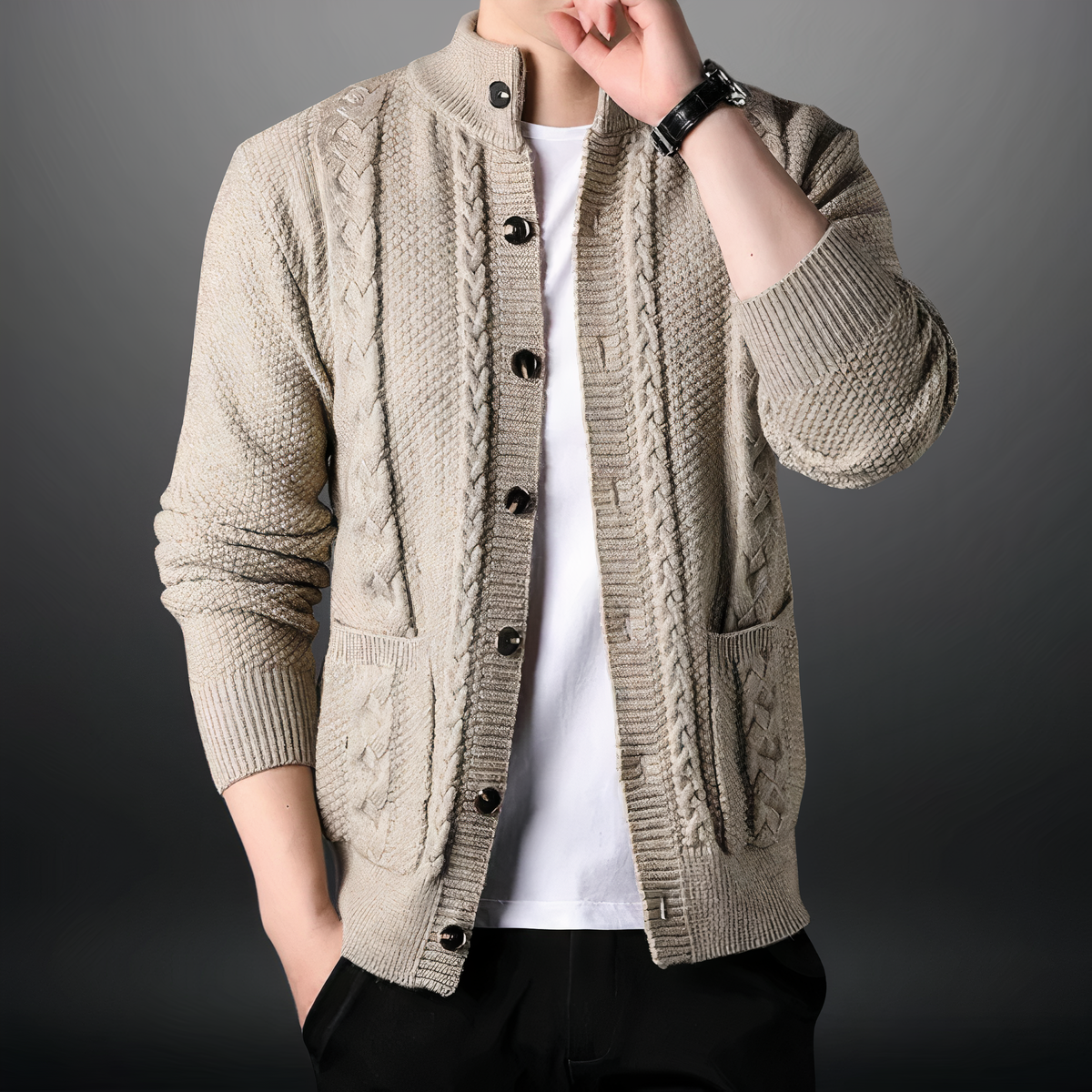 Toby - Trendig stickad cardigan för män
