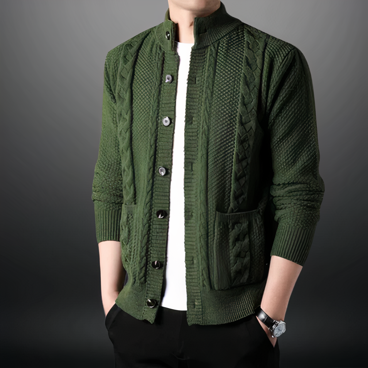 Toby - Trendig stickad cardigan för män