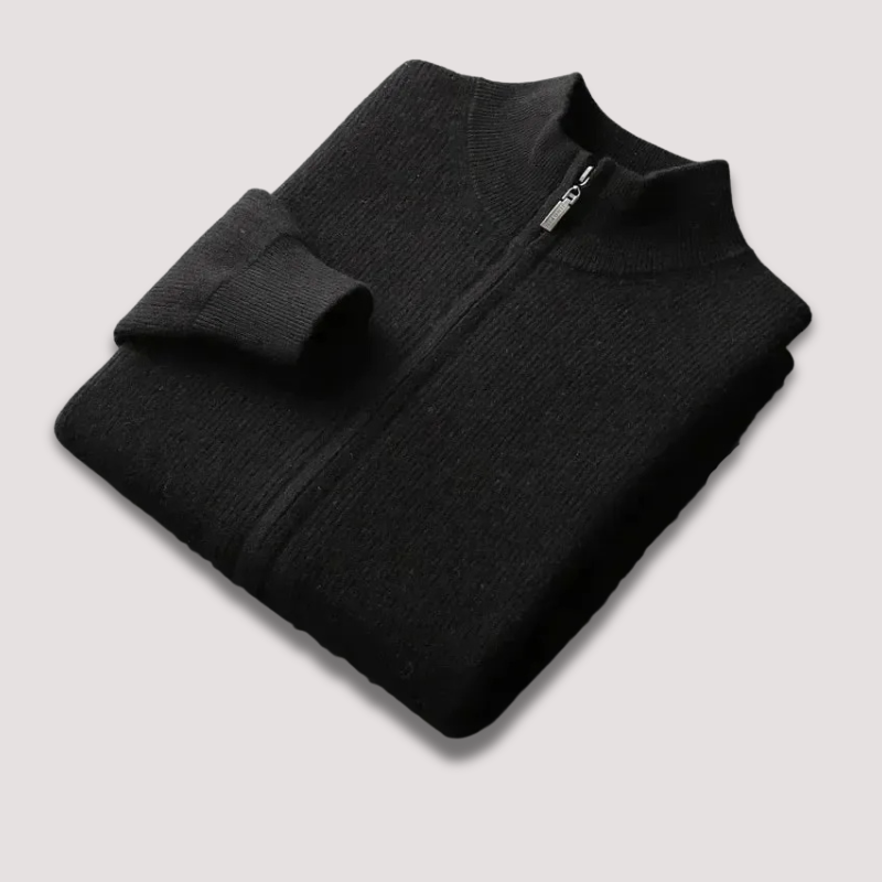 Herr – stickad halvzip-tröja – stilren casual pullover för hösten