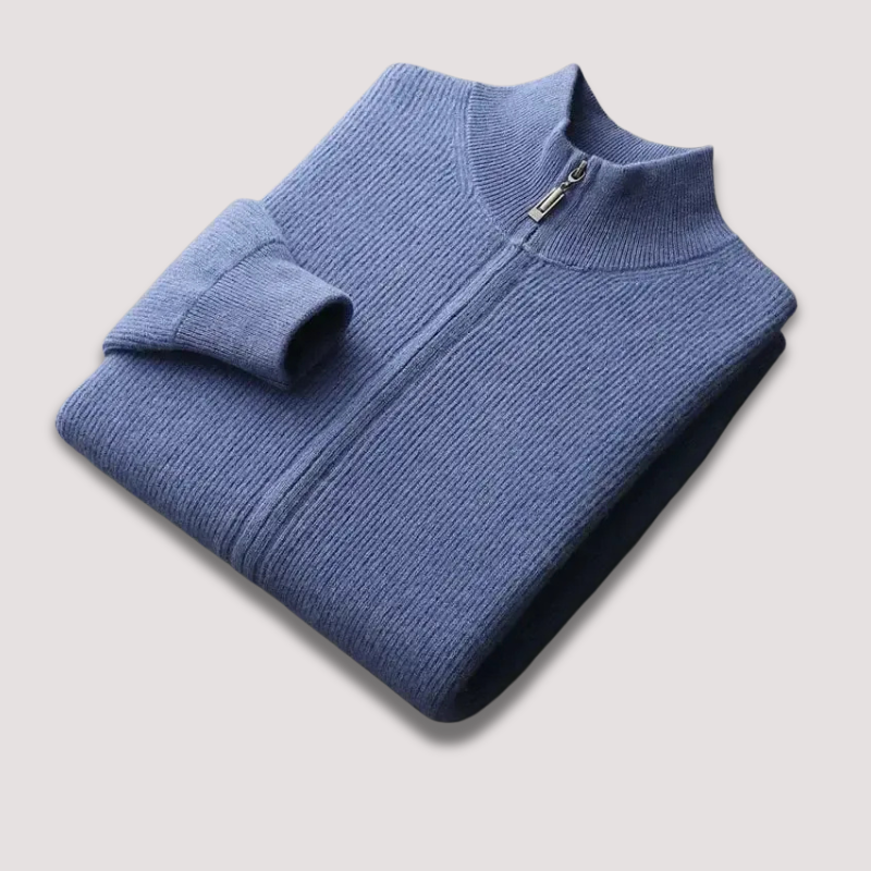 Herr – stickad halvzip-tröja – stilren casual pullover för hösten