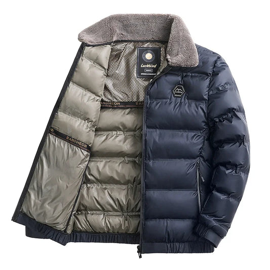 Vinterjacka herr – varm parkas med uppvikbar krage