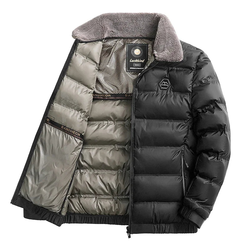 Vinterjacka herr – varm parkas med uppvikbar krage