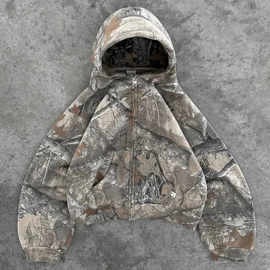 Y2K Retro Unisex Hoodie med kamouflagemönster