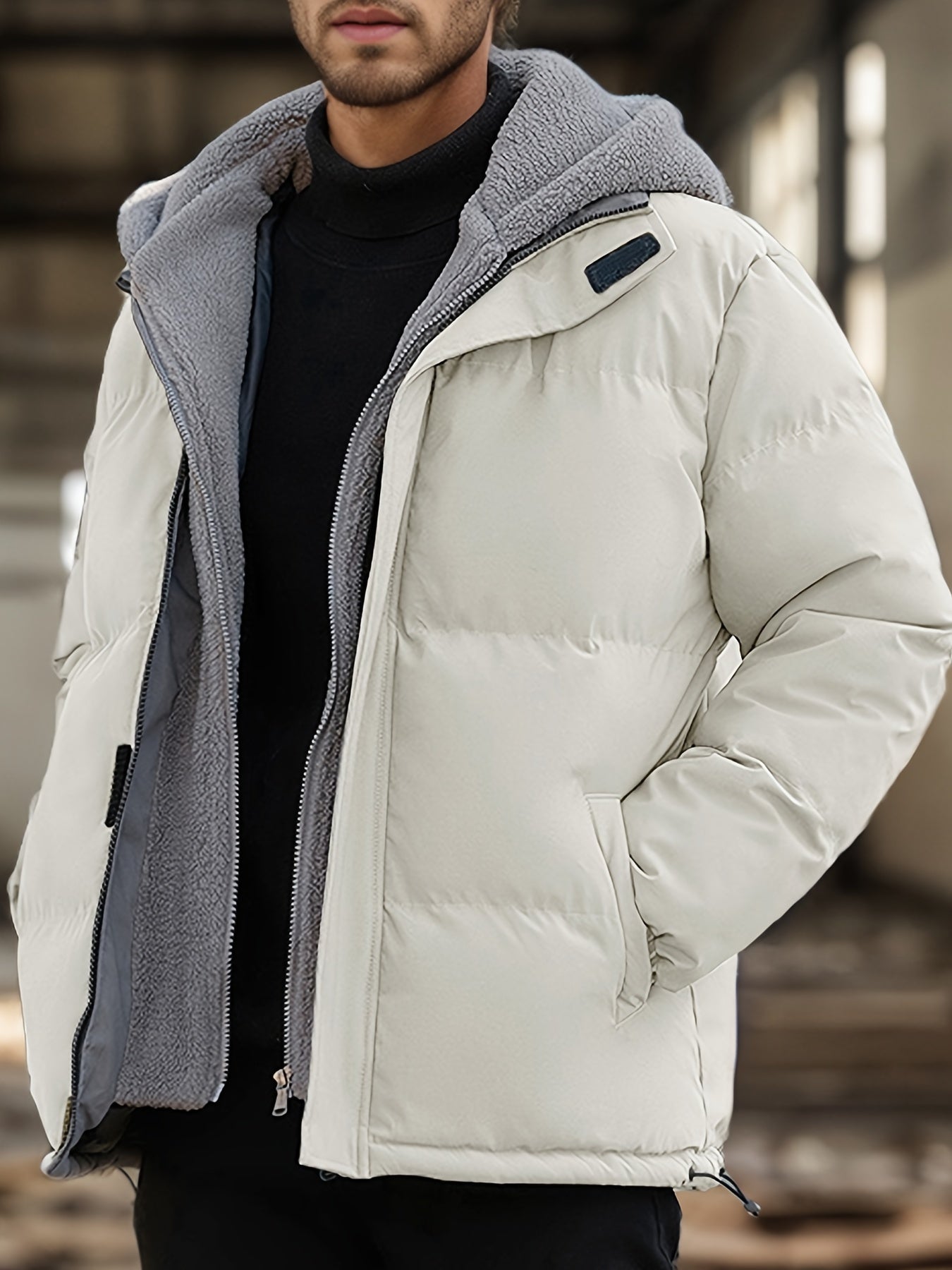 Chase | Varm Zip Up Vadderad Vinterjacka Med Fleecefoder