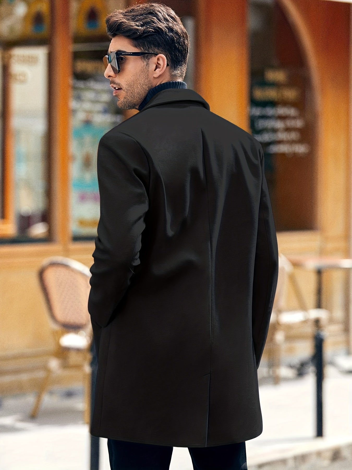 | Ledig Retro Trench Vinterjacka för Herr