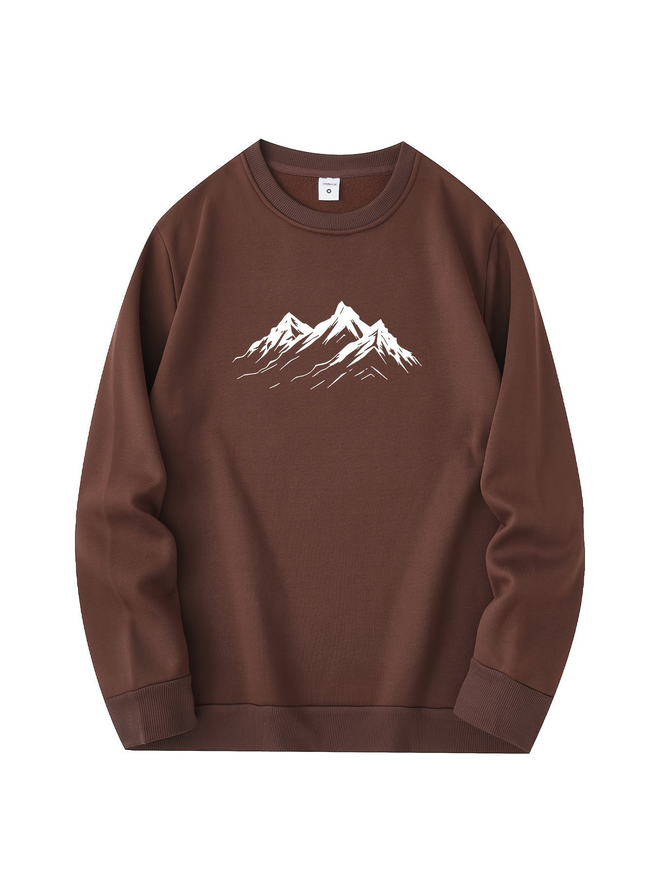 Casual Oversized Tröja med Bergsmönster Tryck för Herr | Perfekt för Höst/Vinter