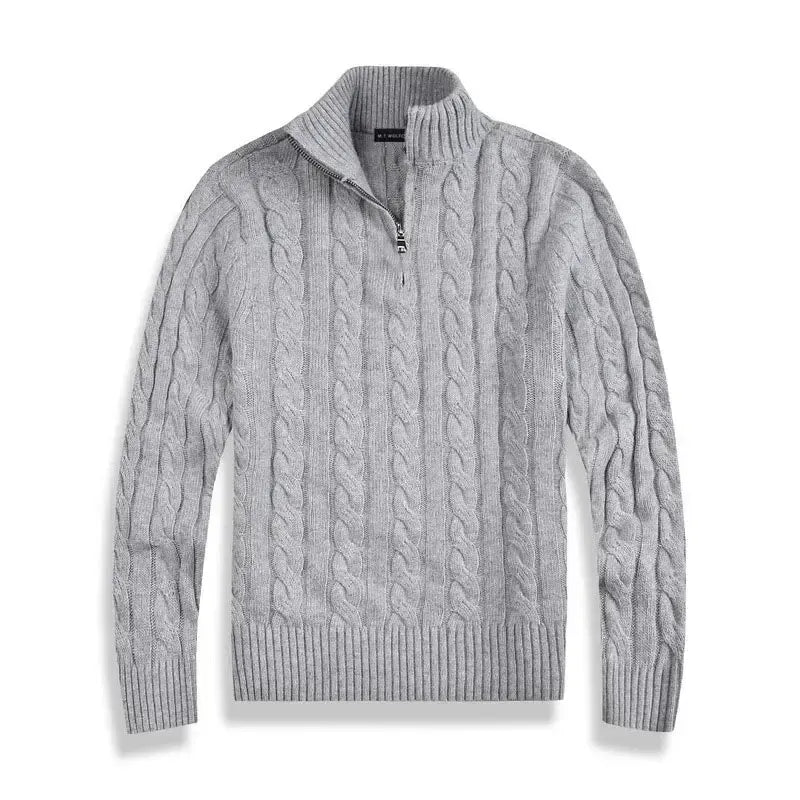 Halvzip-tröja i Old Money-stil för herr – ren, lyxig & tidlös